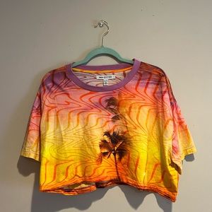 Urban Outfitters Surfer Tropical Crop Top Orange & Pink Size XL/XXL